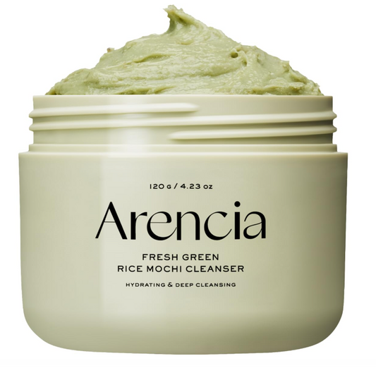 Arencia Korean Rice Mochi Face Cleanser - Face Wash, Gentle Scrub All in One for Deep Cleansing, Moisturizing, Pore Minimizing, Acne-Prone Skin, Removing Blackhead with Rice Water & Green Tea