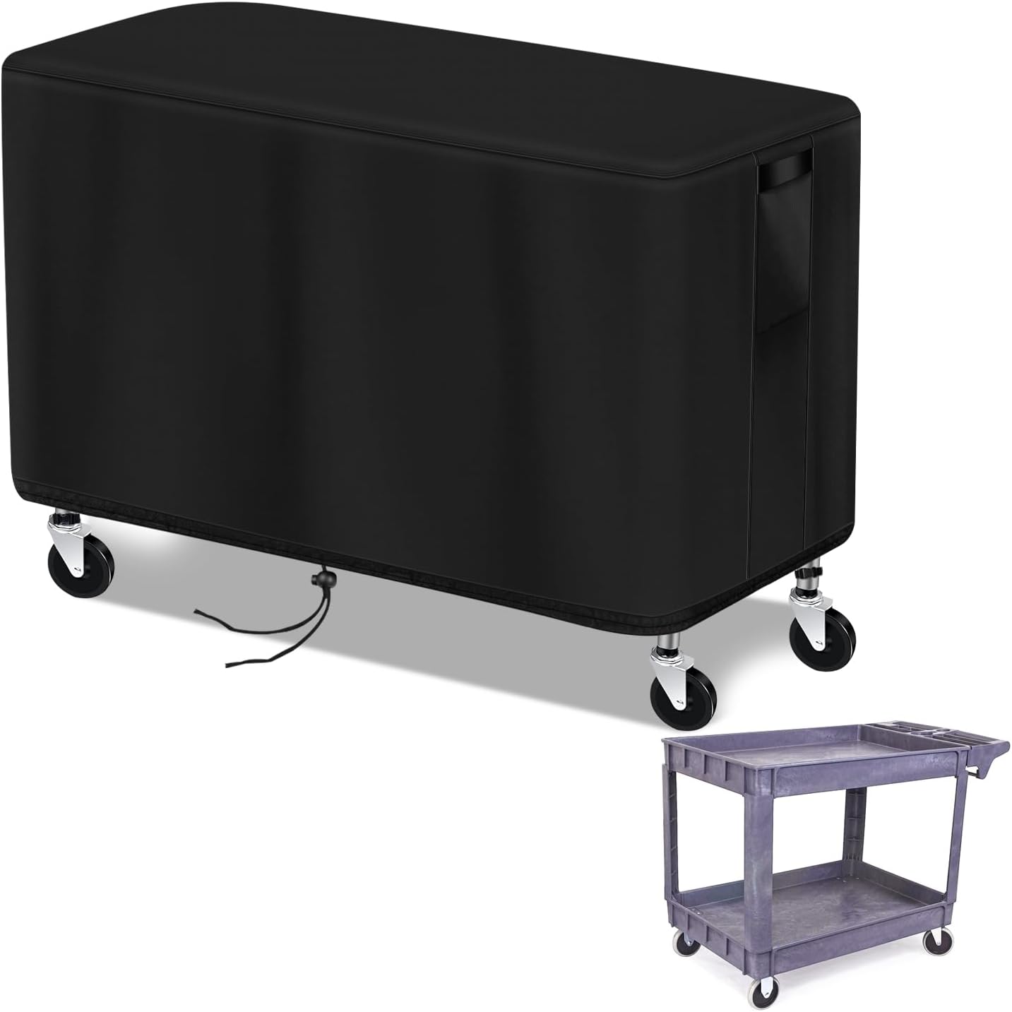 Service Cart Cover for Wen 500-Pound Capacity Service Utility Cart, Waterproof Grill Carts Cover Prep Table Covers - 47" L x 27" W x 32" H