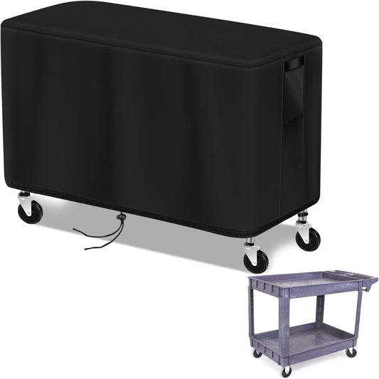 Service Cart Cover for Wen 500-Pound Capacity Service Utility Cart, Waterproof Grill Carts Cover Prep Table Covers - 47" L x 27" W x 32" H