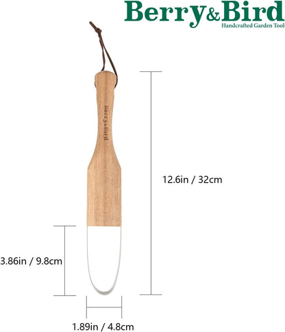 Berry&Bird Loop Weeder, 12.6-Inch Gardening Weed Cutter/Remover, Garden Weeding Scraper Tool with Wood Handle for Gardening, Lawn, Yard Work