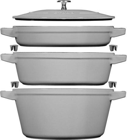 Staub Cast Iron 4-pc Stackable Set - Graphite
