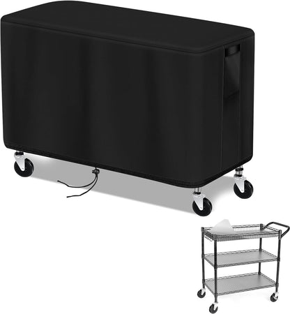 Outdoor Prep Table Cover for WDT 990Lbs 3 Tier Capacity Heavy Duty Rolling Service Utility Cart, Grill Cart Table Cover Waterproof Tool Box Covers - 37"L x 19.5"W x 31"H