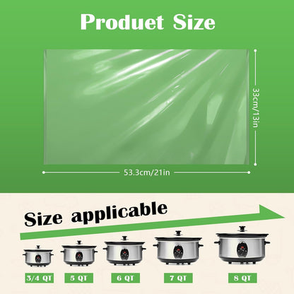 Slow Cooker Liners 3-8 Quarts Disposable Pot Liners 13"x21" Mess-Free Cooking & BPA Free Cooking Bags Suitable for Oval & Round Pots High-Temperature Resistant Liners(20 Liners)