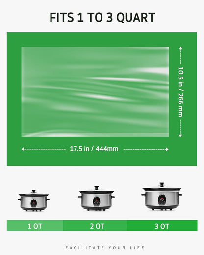 Syntus Slow Cooker Liners, 60 Count Cooking Bags Small Size Disposable Pot Liners Plastic Bags, Fit 1QT to 3QT for Slow Cooker Cooking Trays, 10.5"x 17.5", 60 Liners