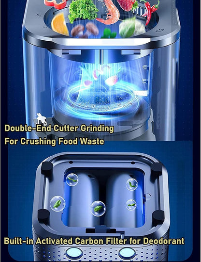 Electric Kitchen Composter,Smart Waste Kitchen Composter,Home Composting Bin,Countertop Automatic Food Waste Cycler with 2.5L Capacity,Turn Garbage to Compost with Single Button,110V