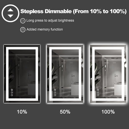 Amorho LED Bathroom Mirror Large 88" X38" with Front Light and Backlit, Stepless Dimmable Wall Mirrors with Anti-Fog, Shatter-Proof, Memory, 3 Colors, Double LED Vanity Mirror