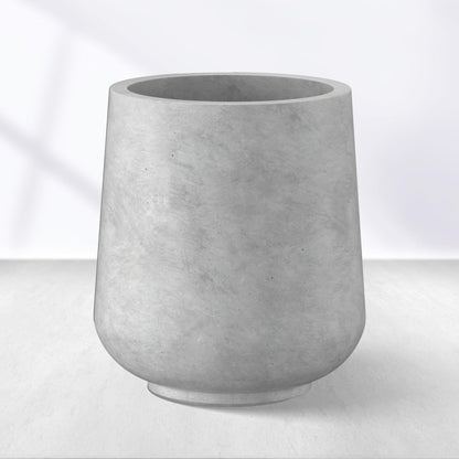 Kante 11.6" Dia Round Concrete Planter, Outdoor Indoor Large Plant Pots Containers with Drainage Hole and Rubber Plug for Home Garden Patio, Gray Concrete