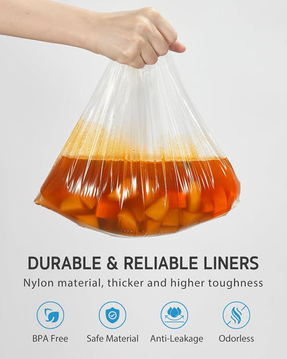 Syntus Crock Pot Liners, 20 Count 13" x 21" Large Size Slow Cooker Liners Fits 3-8 Quart Pots, Disposable Cooking Bags Suitable for Oval & Round & Retangular Crock Pot