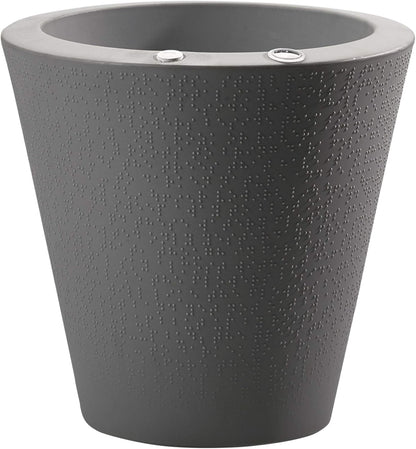 Crescent Garden Dot TruDrop Indoor/Outdoor Planter, Self-Watering Plant Pot, 16 Inches, (Slate)