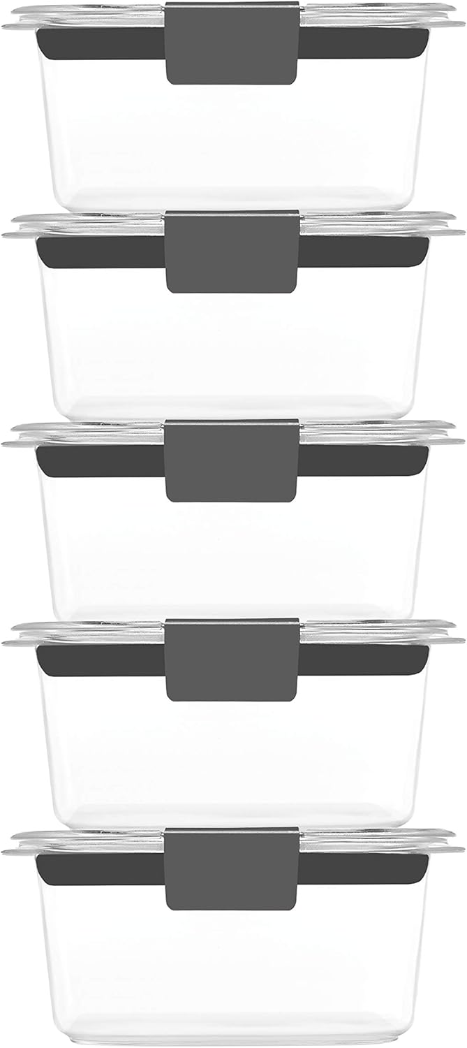 Rubbermaid Brilliance Food Storage Containers BPA Free Airtight Lids Ideal for Lunch Meal Prep & Leftovers Rubbermaid Brilliance Food Storage Containers BPA Free Airtight Lids Ideal for Lunch Meal Prep & Leftovers Set