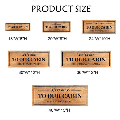 Personalized Carved Cabin Wood Sign Custom Family Name Sign Wooden Wall Decor Cabin Welcome Sign Anniversary Wedding Housewarming Gift