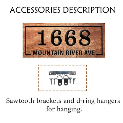 Custom Wood Address Sign Carved House Number Sign Personalized Street Name Plaque Outdoor Wooden Address Marker Custom Home Address Sign for Yard Porch Wall