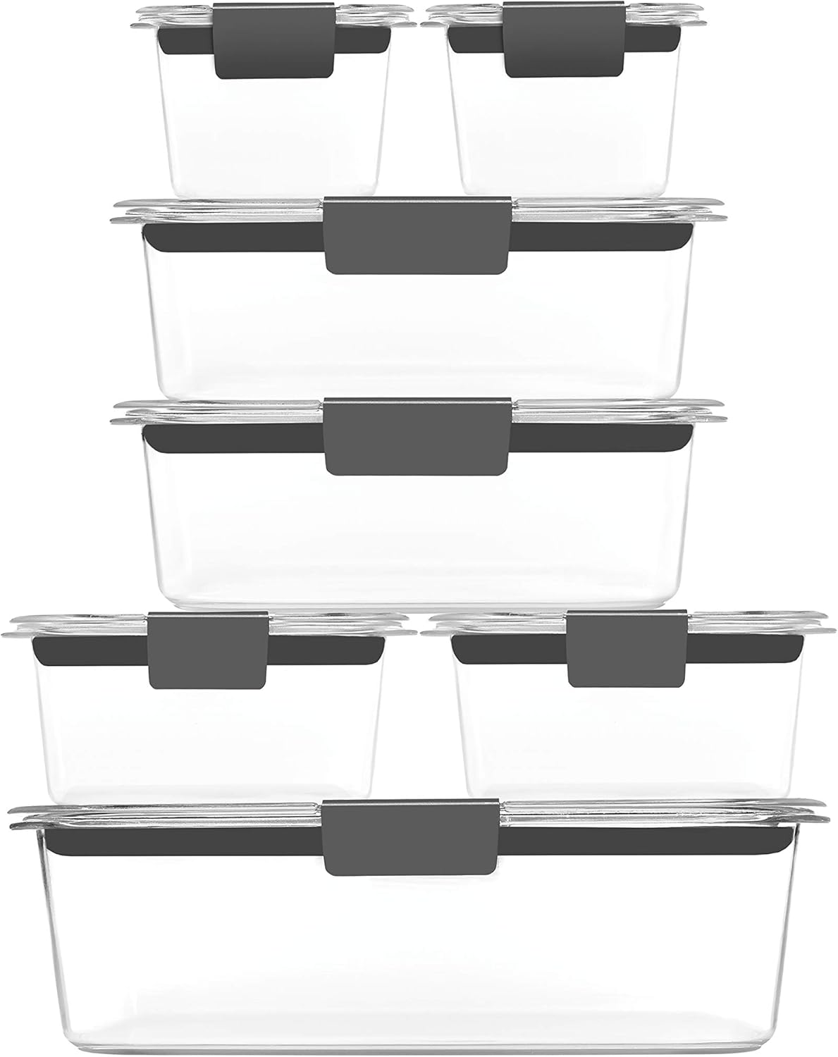 Rubbermaid Brilliance Food Storage Containers BPA Free Airtight Lids Ideal for Lunch Meal Prep & Leftovers Rubbermaid Brilliance Food Storage Containers BPA Free Airtight Lids Ideal for Lunch Meal Prep & Leftovers Set