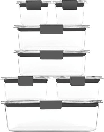 Rubbermaid Brilliance Food Storage Containers BPA Free Airtight Lids Ideal for Lunch Meal Prep & Leftovers Rubbermaid Brilliance Food Storage Containers BPA Free Airtight Lids Ideal for Lunch Meal Prep & Leftovers Set