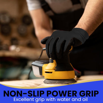 10 OR 20 Pairs Work Gloves–Heavy Duty Rubber Coated Safety Work Gloves–Multipurpose Gloves