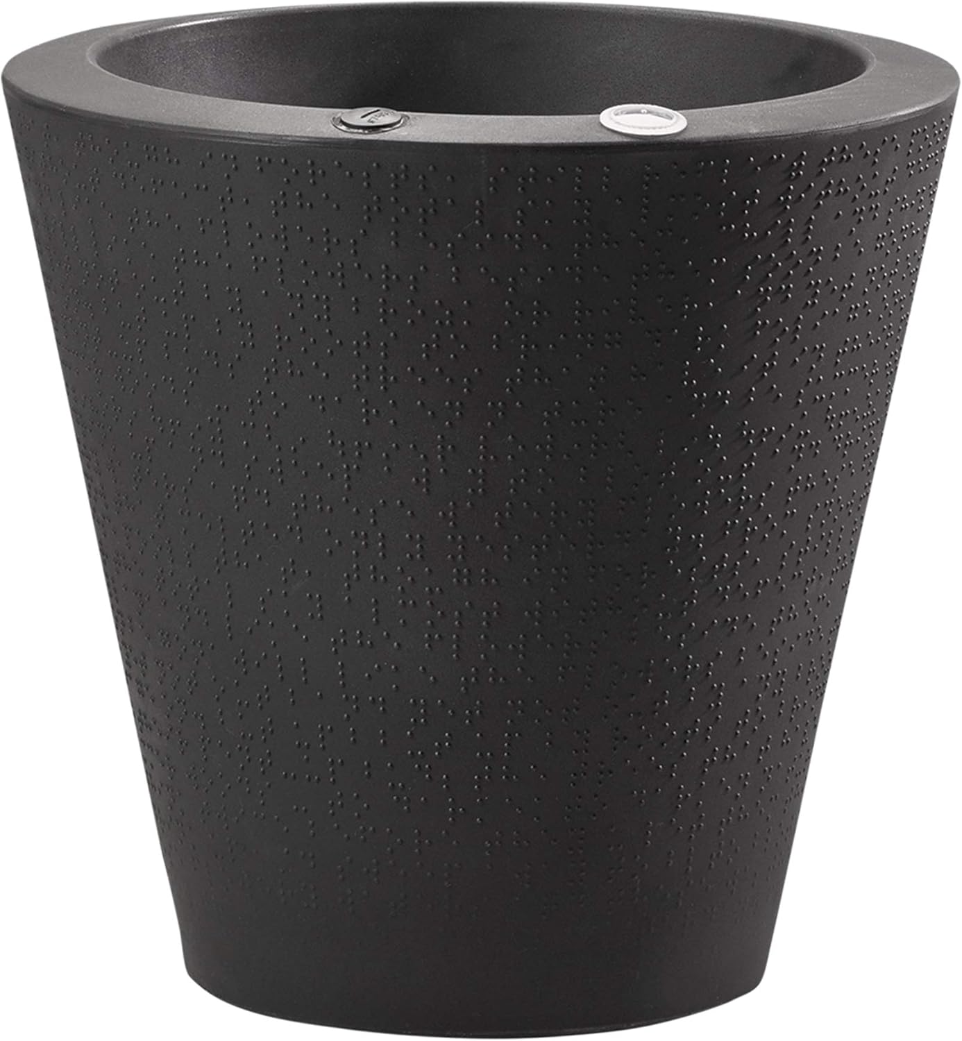Crescent Garden Dot TruDrop Indoor/Outdoor Planter, Self-Watering Plant Pot, 26 Inches, (Caviar Black)