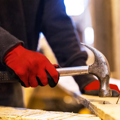 Evridwear Work Gloves with Grip Rubber Coated for Men Women Warehouse Mechanic,12 Pairs Bulk