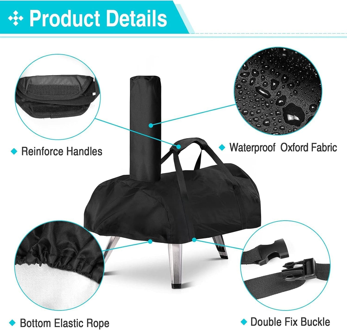 Pizza Oven Cover for WOOCIT 12,TwoPone Waterproof Pizza Oven Accessories Carry Cover for Outdoor