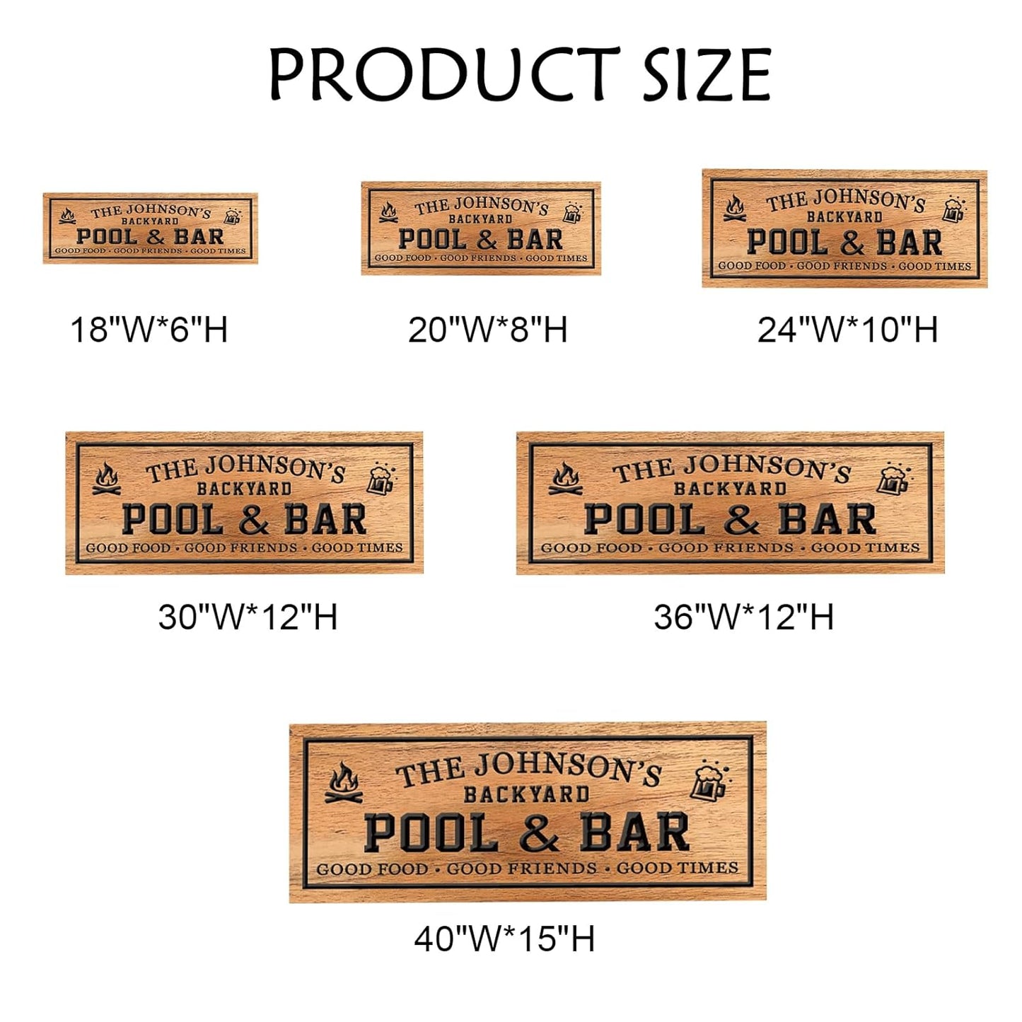 Custom Wood Bar Sign Personalized Backyard Pool and Bar Decor Carved Family Name Wooden Sign Outdoor Wall Art Housewarming Gift Patio Sign