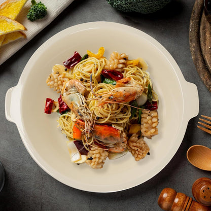 Magnifique 5 Quart Slow Cooker Round Manual Pot Food Warmer with 3 Cooking Settings Perfect Kitchen Small Appliance for Family Dinners (Stainless Steel Black and Black Ceramic Pot)