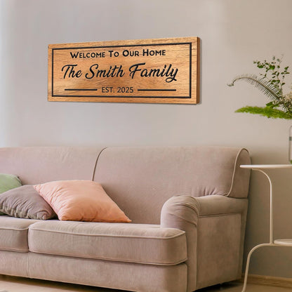 Custom Carved Wood Family Name Sign Personalized Wooden Name Sign Custom Wall Decor for Wedding, Anniversary, Housewarming, New Home Gift, Last Name Cabin Sign