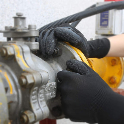 Evridwear Crinkle Latex Rubber Hand Coated Safety Work Gloves for Men Women General Multi Use Construction Warehouse Gardening Assembly Landscaping (S-Size) 12 Pairs Pack