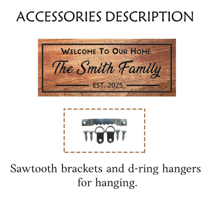 Custom Carved Wood Family Name Sign Personalized Wooden Name Sign Custom Wall Decor for Wedding, Anniversary, Housewarming, New Home Gift, Last Name Cabin Sign