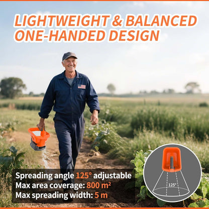 Battery Powered Seed Spreader, Fertilizer Spreader, Lightweight, Spreaders for Lawns, Broadcast Spreader, 8 Seed Settings & 6 Speed Levels, Spreader for Grass Seed, Fertilizer & Ice Melt