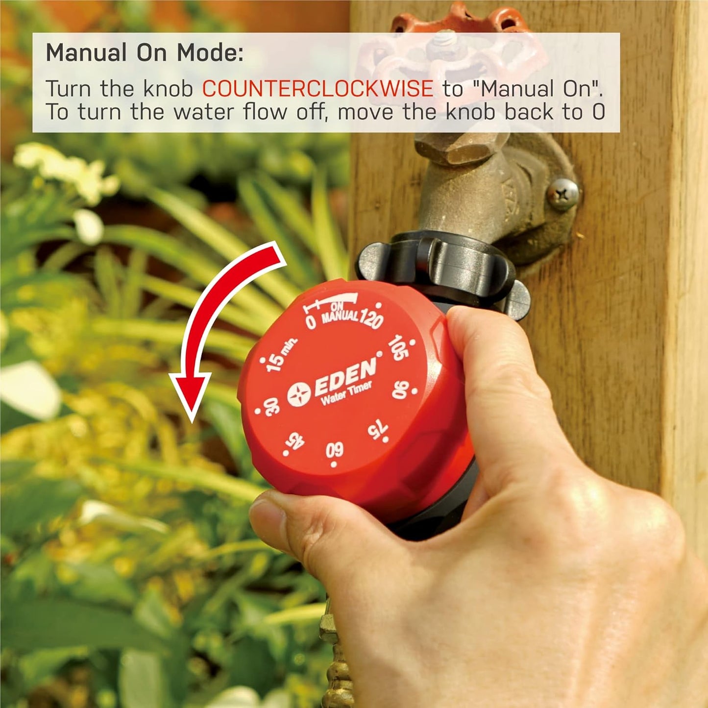 Eden Mechanical Watering Hose Timer for Lawn and Garden, 1-Zone Sprinkler Timer