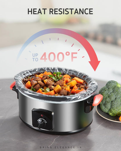 Syntus Crock Pot Liners, 60 Count 13" x 21" Large Size Slow Cooker Liners Fits 3-8 Quart Pots, Disposable Cooking Bags Suitable for Oval & Round & Retangular Crock Pot