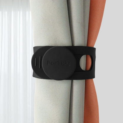 Silicone Latch Strap for Slow Cooker Lid, Pot, Bento Box, 21.65 In Reusable Elastic Self-Lock Silicone Tie for Bundling or Organizing Curtain, Cords, Yoga Mat, Camping Mat, 4pcs (Black)