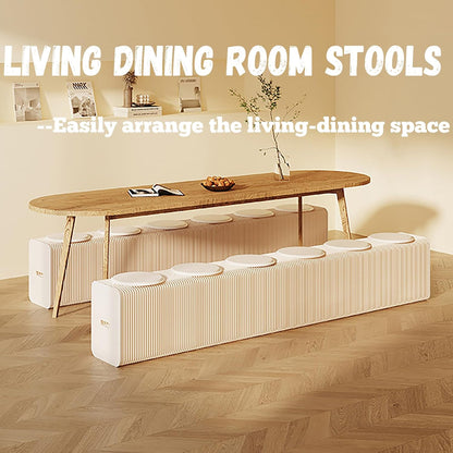 Foldable Kraft Paper Stool, Honeycomb Accordion Folding Bench, Collapsible Paper Stool for Small Spaces, Portable Footrest and Side Table for Living Room and Office,White-30×30×300cm