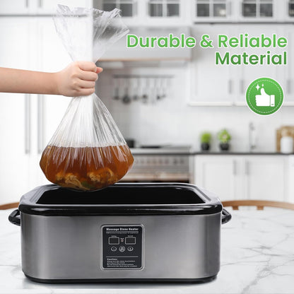 CAREGY Electric Roaster Liners 34 x 18 Inch 10 Counts Disposable Roaster Liners Fits 16, 18, 22 Quarts Roasters, Roasting Oven Liners Cooking Bags for Immediate Cleanup