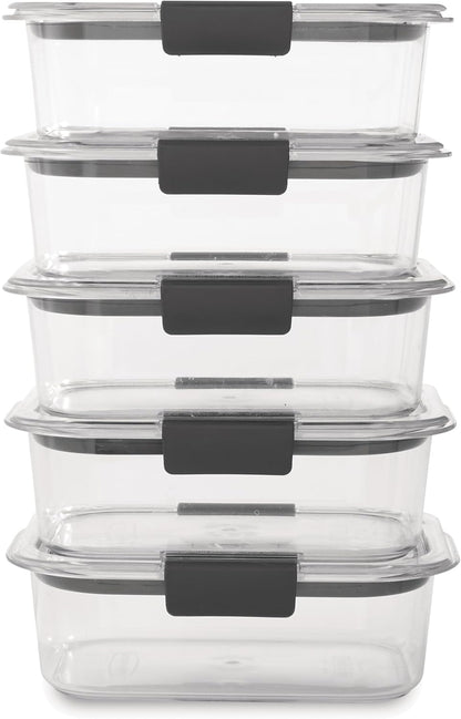 Rubbermaid Brilliance Food Storage Containers BPA Free Airtight Lids Ideal for Lunch Meal Prep & Leftovers Rubbermaid Brilliance Food Storage Containers BPA Free Airtight Lids Ideal for Lunch Meal Prep & Leftovers Set