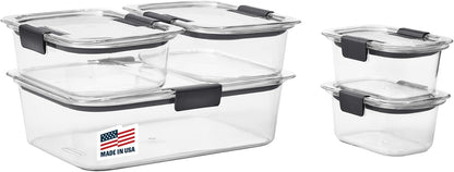 Rubbermaid Brilliance Food Storage Containers BPA Free Airtight Lids Ideal for Lunch Meal Prep & Leftovers Rubbermaid Brilliance Food Storage Containers BPA Free Airtight Lids Ideal for Lunch Meal Prep & Leftovers Set