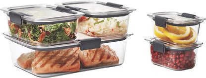 Rubbermaid Brilliance Food Storage Containers BPA Free Airtight Lids Ideal for Lunch Meal Prep & Leftovers Rubbermaid Brilliance Food Storage Containers BPA Free Airtight Lids Ideal for Lunch Meal Prep & Leftovers Set