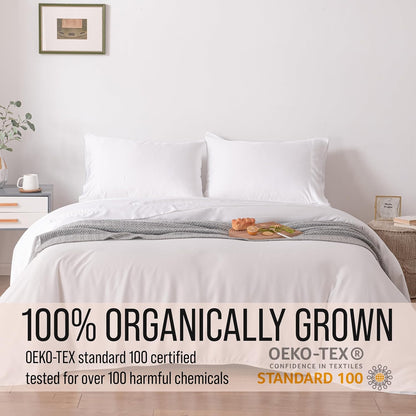 Bella Coterie Luxury Bamboo Viscose Split King Size Sheet Set | 100% Organically Grown | Ultra Soft | Cooling for Hot Sleepers | 18" Deep Pocket [White]