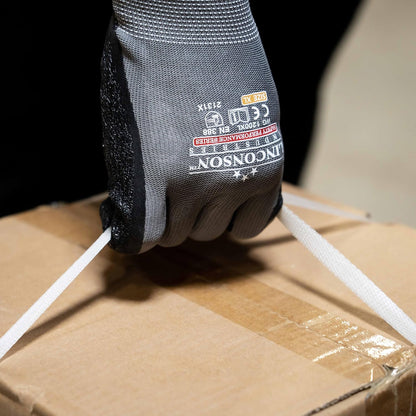 linconson 12 Pack Safety Performance Series Construction Mechanics Wrinkle Latex Work Gloves