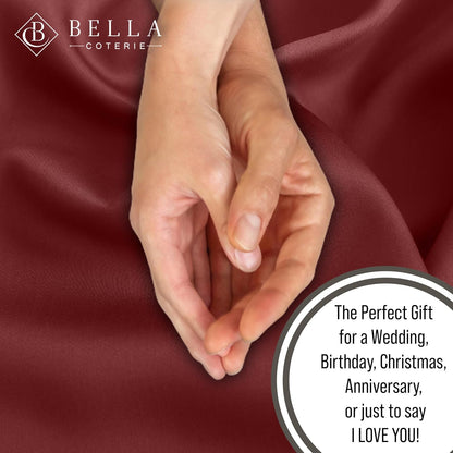 Bella Coterie Luxury Bamboo Viscose Cal King Size Sheet Set | 100% Organically Grown | Ultra Soft | Cooling for Hot Sleepers | 18" Deep Pocket [Merlot]