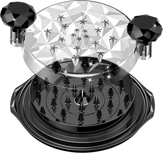 Chicken Shredder Tool Twist Large with Brush, 10" Pro Visible Kitchen Meat Shredder Grinder Machine, Strong Anti-Slip Base, Ergonomic Handle, BPA Free, Suitable for Steak Pork Chicken Breast