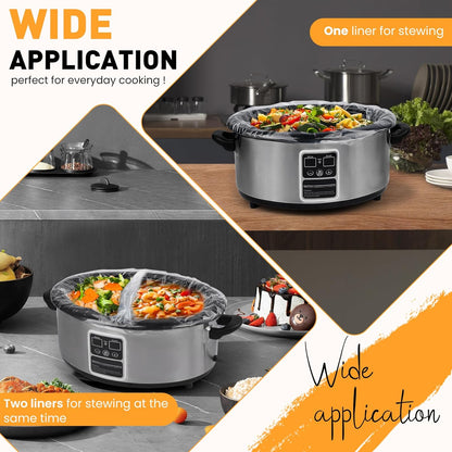 40 Pack Slow Cooker Liners, Large Size 13"x 21" Cooking Bags Disposable Pot Liners, Plastic Slow Cooker Bags Fits 3-8 Quarts, BPA Free, Suitable for Oval & Round Pot