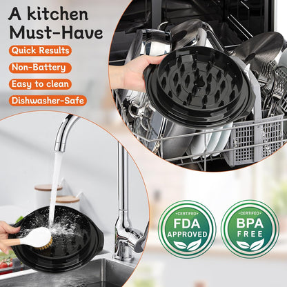 Chicken Shredder Tool Twist Large with Brush, 10" Pro Visible Kitchen Meat Shredder Grinder Machine, Strong Anti-Slip Base, Ergonomic Handle, BPA Free, Suitable for Steak Pork Chicken Breast