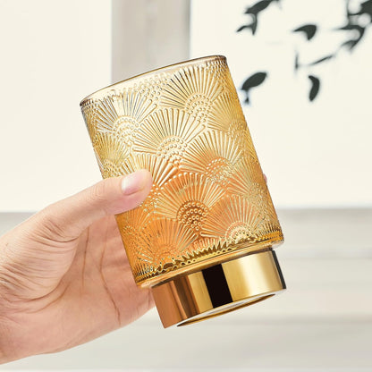 Makeup Brush Holder Organizer,Toothbrush Holders,Desk Pen Pencil Holder,Multifunctional Vintage Glass Brush Cup（A41-2-US）