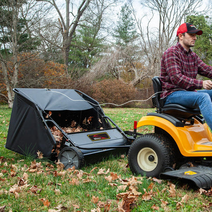 Brinly 42" Tow-Behind Lawn Sweeper in Hammered Finish with High-Velocity Brushes