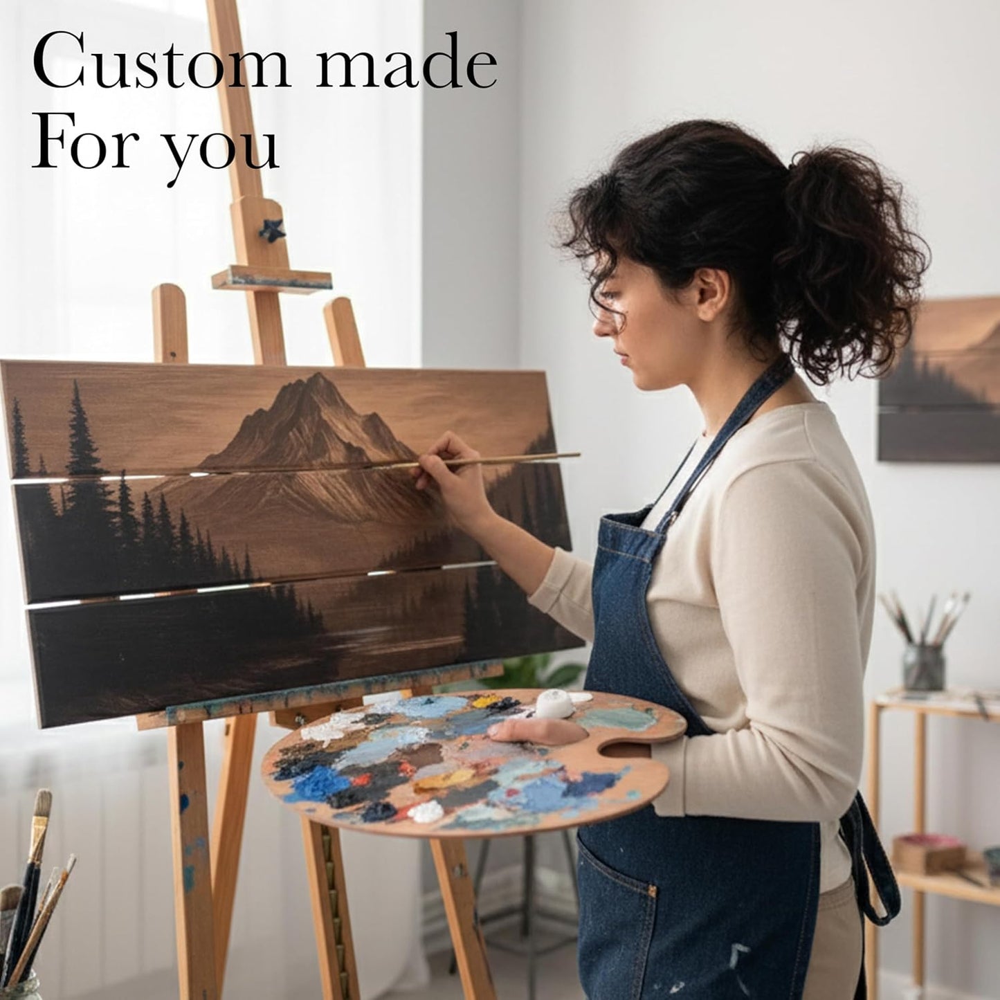 Custom Mountain Family Name Sign - Rustic Wood Wall Decor, Personalized Wedding & Gift for Couples Anniversary, Housewarming Gift for New Home