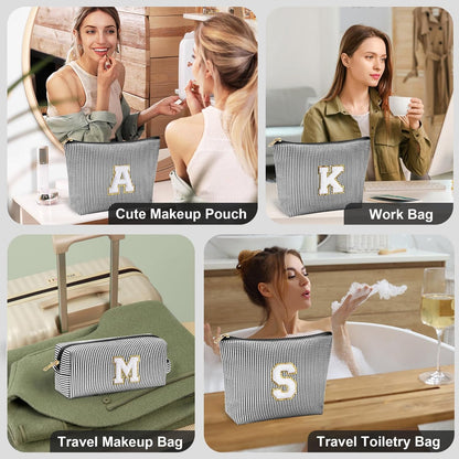 YOOLIFE Gifts for Women - Personalized Makeup Bag for Her, Skincare Bag, Black, Best Friend, Wife, Birthday, Graduate Gift