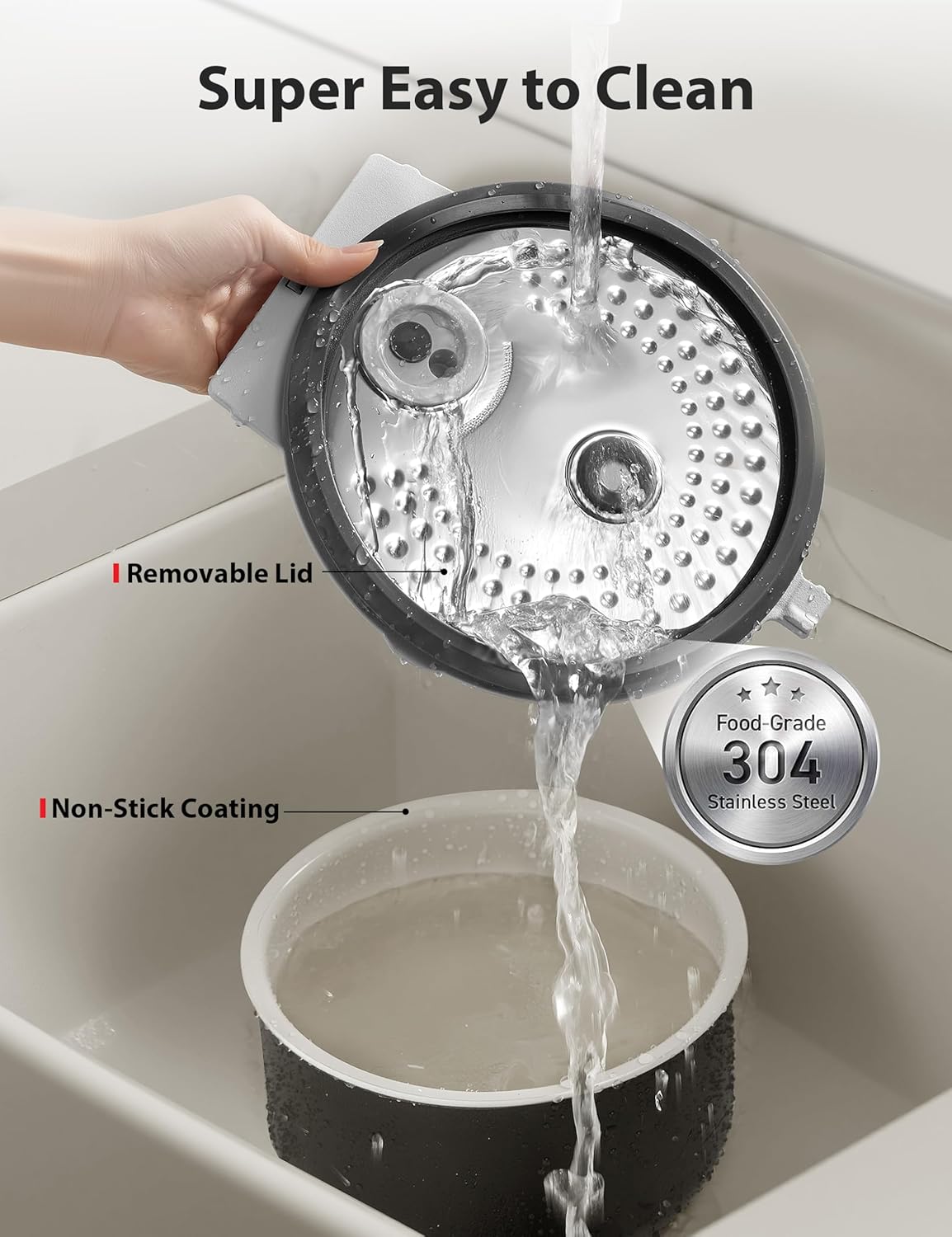 TOSHIBA Umami Smart Rice Cooker 10-Cup Uncooked, Fuzzy Logic, 15-in-1 Functions, Digital Display, Delay Timer, Keep Warm, Nonstick Inner Pot, White