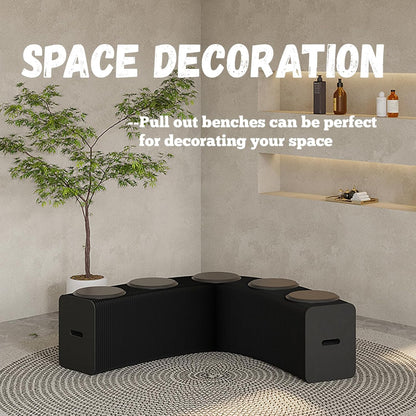 Foldable Kraft Paper Stool, Honeycomb Accordion Folding Bench, Collapsible Paper Stool for Small Spaces, Portable Footrest and Side Table for Living Room and Office,Red-30×30×300cm