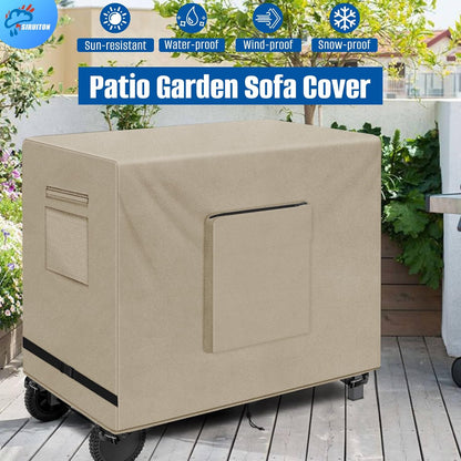 SIRUITON Outdoor Bar Cart Cover for 48 Inch BBQ Food Prep Table, Heavy Duty 600D Oxford Fabric Outdoor Dining Cart/BBQ/Worktable Metal Movable Table Waterproof Cover