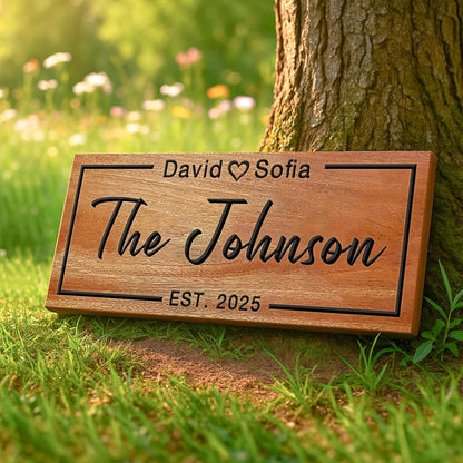 Personalized Carved Wood Sign Custom Last Name Sign for Couples Anniversary Wedding Gift Wooden Family Name Sign Family Wall Decor Bridal Shower Housewarming Gift